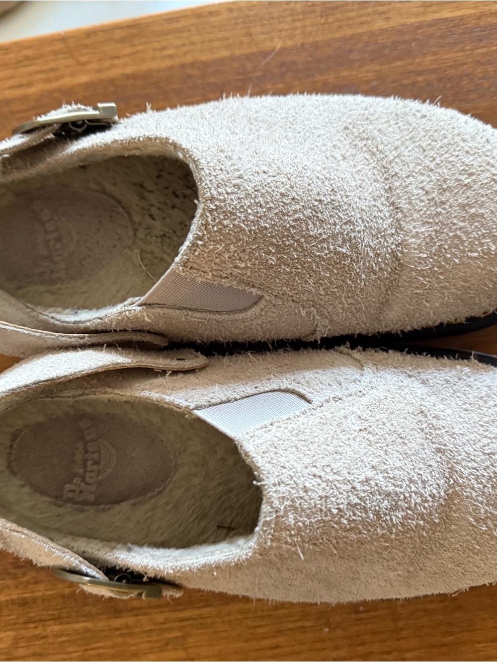 Dr. Martens Beige Suede Slingback Clogs - Picture 2 of 7